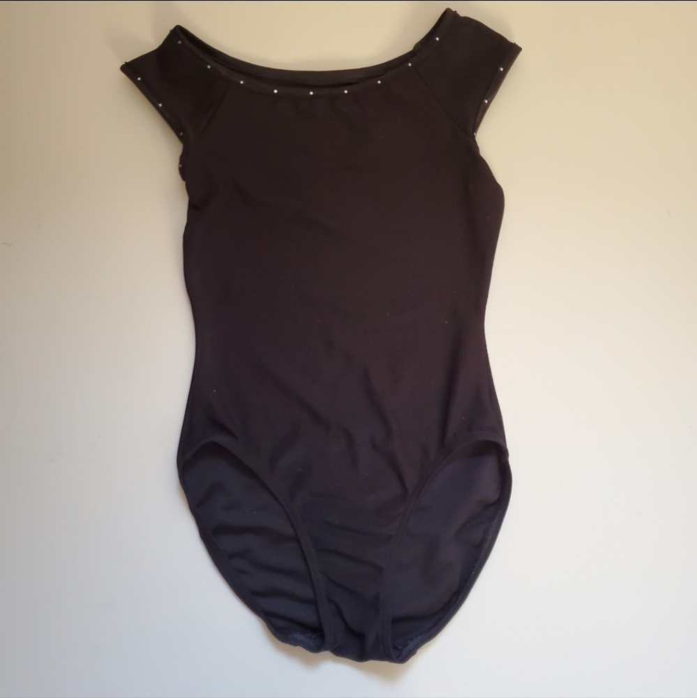 Black with rhinestones dance leotard | Ballet costume